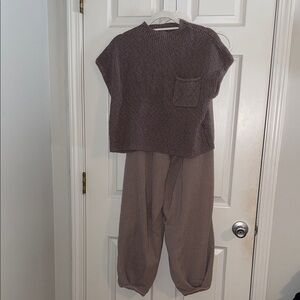 Free People Free-est Freya Short Sleeve Sweater and Pant Set